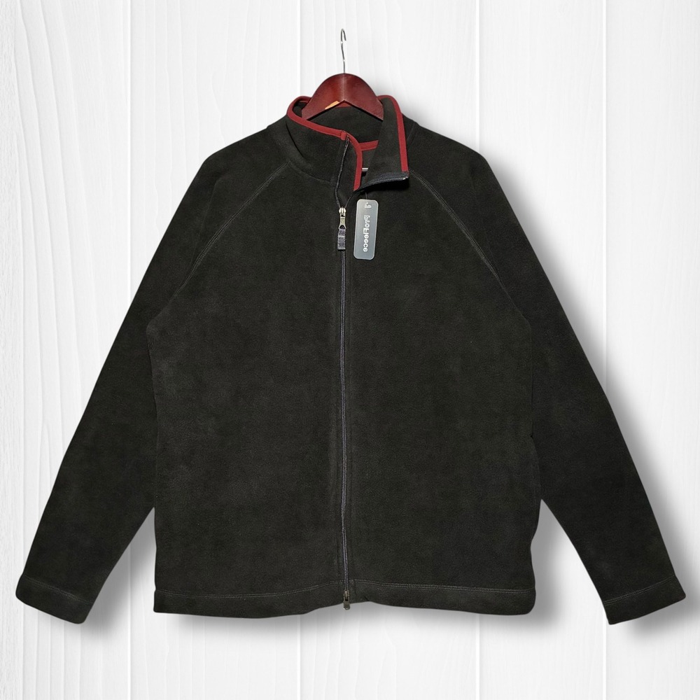 NWT Vintage Y2K Gap ProFleece Full Zip Sweatshirt Jacket Mens Large Black